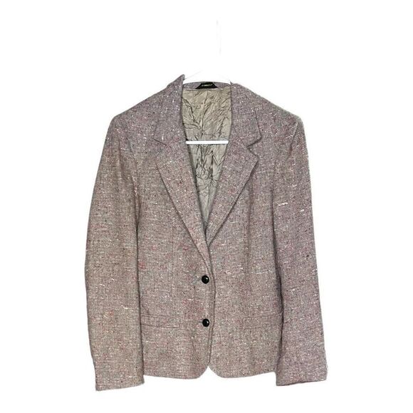 Oscar de la Renta Women's Maroon Knit Tweed Blazer - Picture 1 of 9